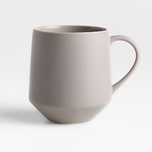 New! Crate&Barrel Taupe Gray Ceramic Mug 14 oz.